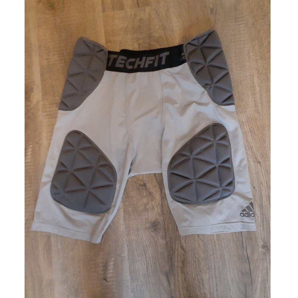 Adidas Tech Fit Gray Padded Football Athletic Shorts L